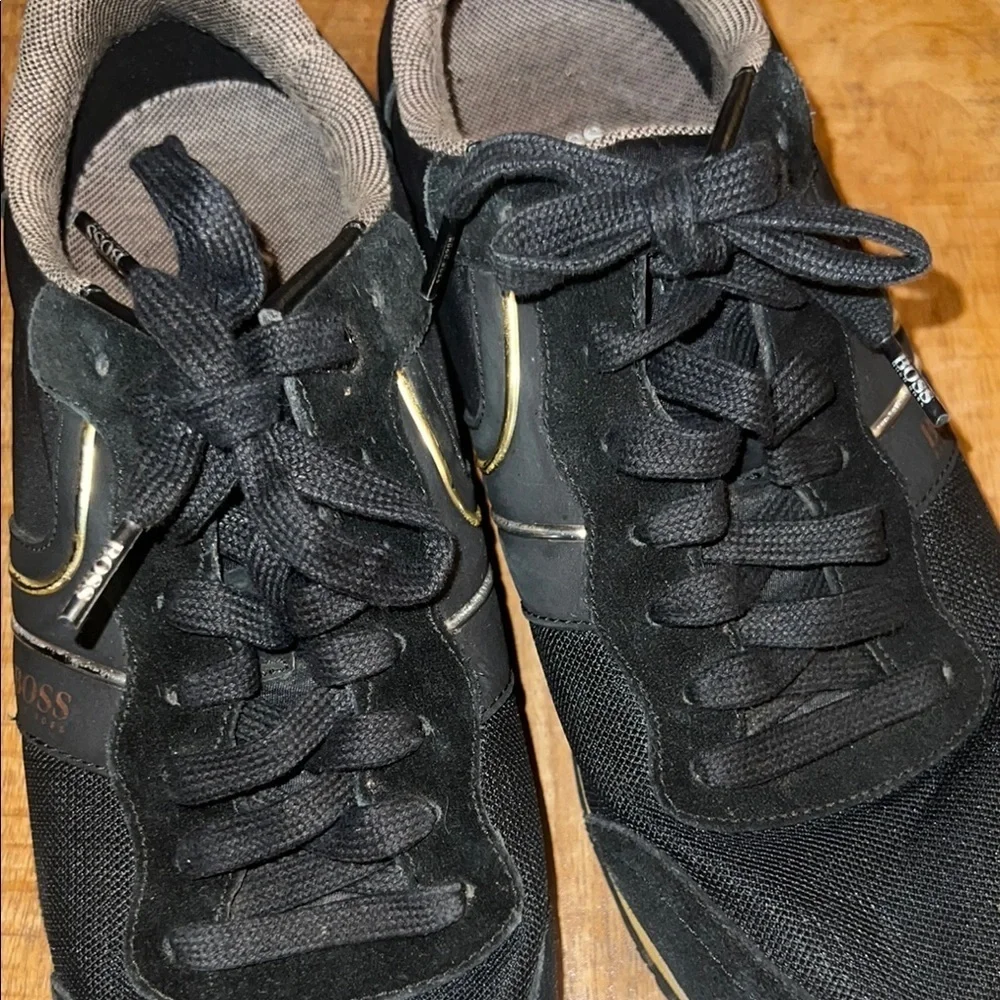 Boss Black and Gold Sneakers Minimalist Design